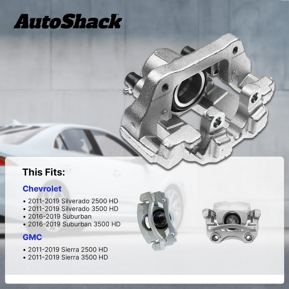 AutoShack Front Brake Calipers for Chevrolet & GMC, Silverado 2500 HD 2011-2019 Sierra 2500 HD 2011-2019, 4WD RWD V8 6.0L 6.6L, Left and Right, Pair
