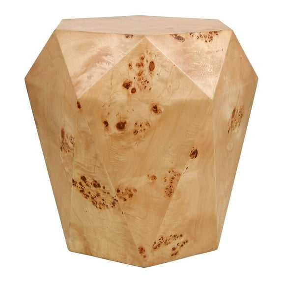 New Pacific Direct Malva Burl Wood Side/End Table in Natural Burl