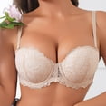 thumbnail image 4 of Women's Balconette Lace Bra, Lightly Padded Comfortable Brassieres, Full Cup Underwire Support Bralette, 4 of 7