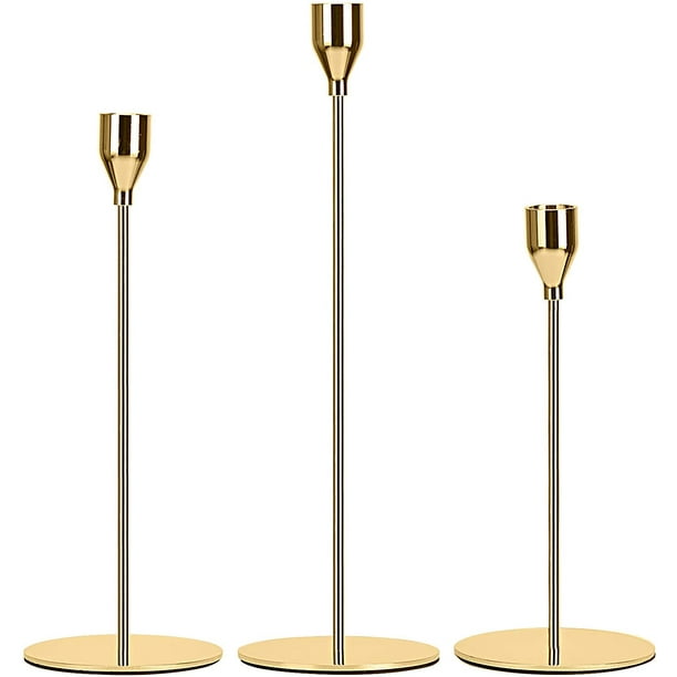 Candlesticks 3 pieces / sets of different sizes, table wedding candle