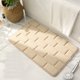 thumbnail image 4 of Alfombras de baño de espuma de memoria a rayas gruesas, alfombras de baño suaves absorbentes de terciopelo, fondo antideslizante, alfombra lavable a máquina, decoración de habitación de baño, para lav, 4 of 7