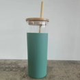 thumbnail image 4 of Cheers.US 500ml Glass Water Bottle with Straw and Lid,Bamboo Lids Water Tumbler, Iced Coffee Cup Reusable, Wide Mouth Smoothies Cup, 4 of 6