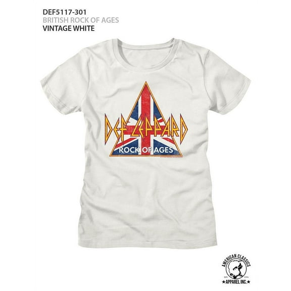 Def Leppard British Rock of Ages Vintage White Women's T-Shirt