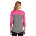 thumbnail image 2 of District Juniors Rally 3/4 Sleeve Tee-M (Dark Fuchsia/ Grey Frost), 2 of 6