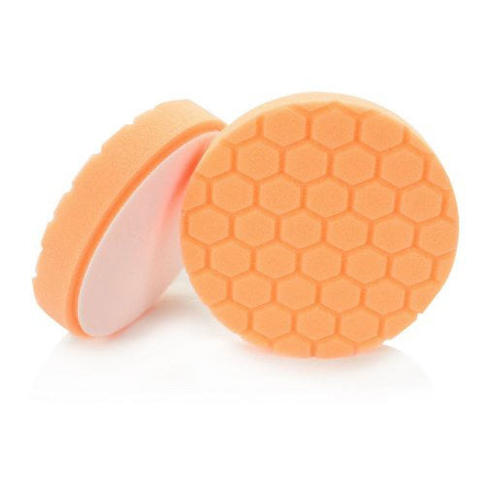 chemical guys bufx_102_hex4 hex-logic medium-heavy cutting pad, orange (4 inch)