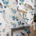 thumbnail image 5 of Sheer Curtains 84 inches Long, Plant Leaves Robin Bird Linen Texture Light Filtering Sheer Window Curtains Rod Pocket Voile Drapes for Bedroom Living Room, 52"W x 84"L 2 Panels, 5 of 7