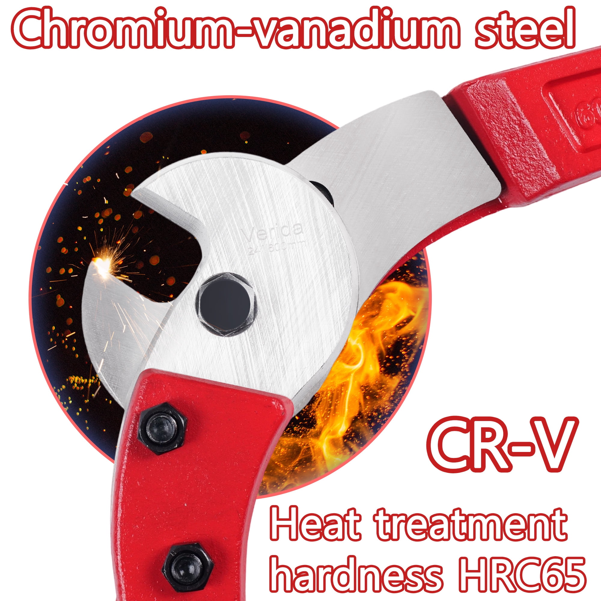 Wire Cutters 18 inch, Industrial-Grade Heavy Duty Wire Rope Cutter, Chrome Vanadium Steel, Hardness 65 HRC. for Stainless Steel Wire and Hard Wire Ropes, Red