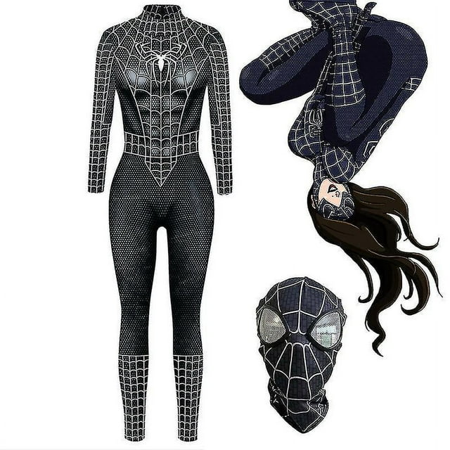 Body Sexy de mujer araña negra, mono de LICRA, disfraz de Halloween para mujer, disfraz de superhéroe