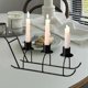 thumbnail image 5 of mfyjkho Candelabro de metal con forma de trineo y revestimiento de alta temperatura para decoración de mesas y celebraciones festivas. Incluye 3 velas., 5 of 7