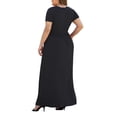 thumbnail image 4 of Vestido largo COSSEN para mujer, talla grande, cuello en V con bolsillos, negro, 4 of 5