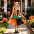 thumbnail image 2 of 3PCS Pumpkin Halloween Dresses Kids Girls Princess Birthday Party Dress up Outfit with Headband Bags Set 2T, 2 of 6