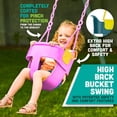 thumbnail image 2 of Squirrel Products High Back Full Bucket Toddler Swing Seat 3.0 with Finger Grip, Plastic Coated Chains and Carabiners for Easy Install - Pink, 2 of 7