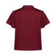 thumbnail image 4 of Camisetas de Verano de Manga Corta de las Mujeres de Cuello en V de Estiramiento de Cuatro Vías, Camisetas Casuales de las Mujeres de Color Sólido, 4 of 8