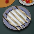 thumbnail image 6 of ReaNea 10 Pairs Gold Reusable Chopsticks, Stainless Steel Metal Chop Sticks, Japanese Chinese Korean Chopstick 8.9", 6 of 7