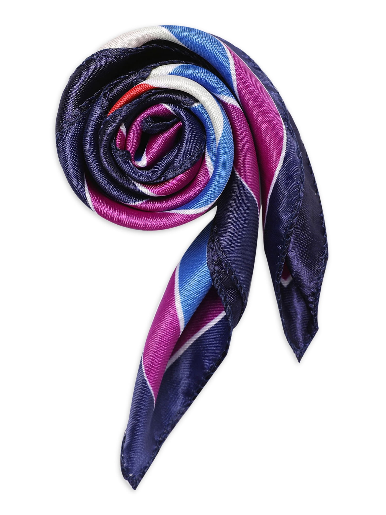 Unique Bargains Women Satin Print Square Scarves Kerchief Neck Scarves 20 x 20""