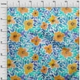 thumbnail image 3 of oneOone Viscose Chiffon Turquoise Blue Fabric Florals Sewing Craft Projects Fabric Prints By Yard 42 Inch Wide, 3 of 4