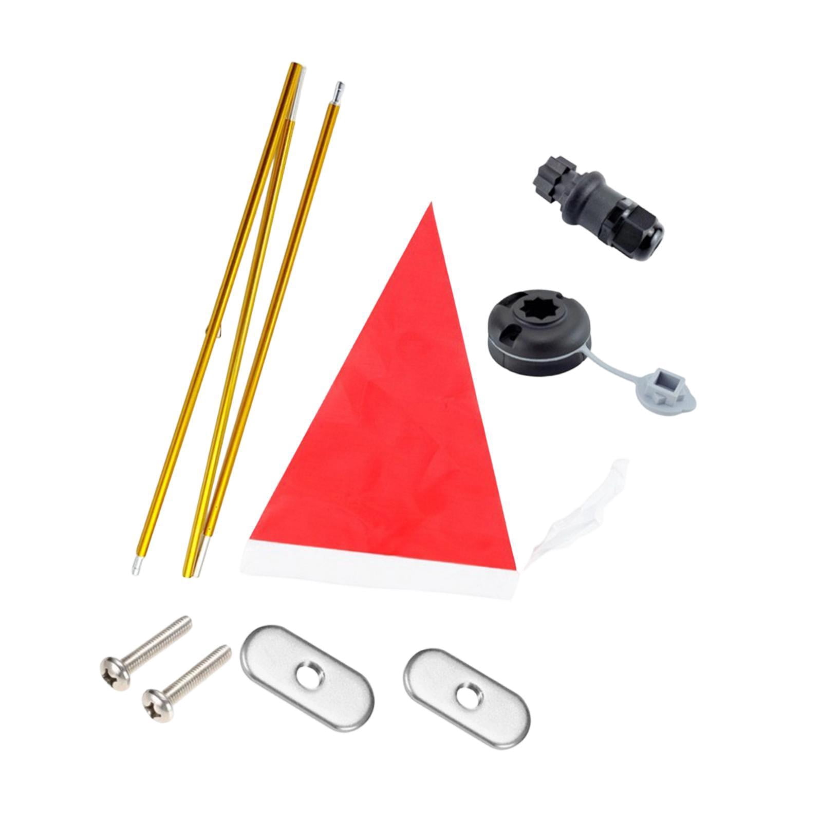 Baoblaze Kayak Flag Accessories, Highly Visible, Stable Base for Dinghies, Canoes, Kayaks Red