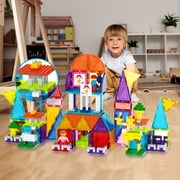 PicassoTiles Magnetic Brick Tiles Building Block Set, STEM Creative Construction Toy with Socket Spikes, Educational Imaginative Learning Kit
