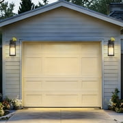 OUTON Outdoor Porch Lights Wall Mount, Modern Black Exterior Wall Sconce for House, Waterproof Carriage Lamp, Anti-Rust Aluminium Wall Lantern with Tempered Seeded Glass Shade, Light Control Black