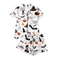 thumbnail image 3 of Miaoju Women's Pajama Sets 2 Piece Round Neck Button Down Shorts Set Halloween Pjs Print Lounge 2026 Pjs Sleepwear Short Sleeve Funny, 3 of 8