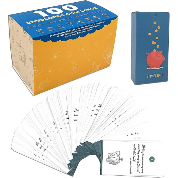 100 envelopes Money Saving Challenge Box kit Cash Saving, 100 Envelope