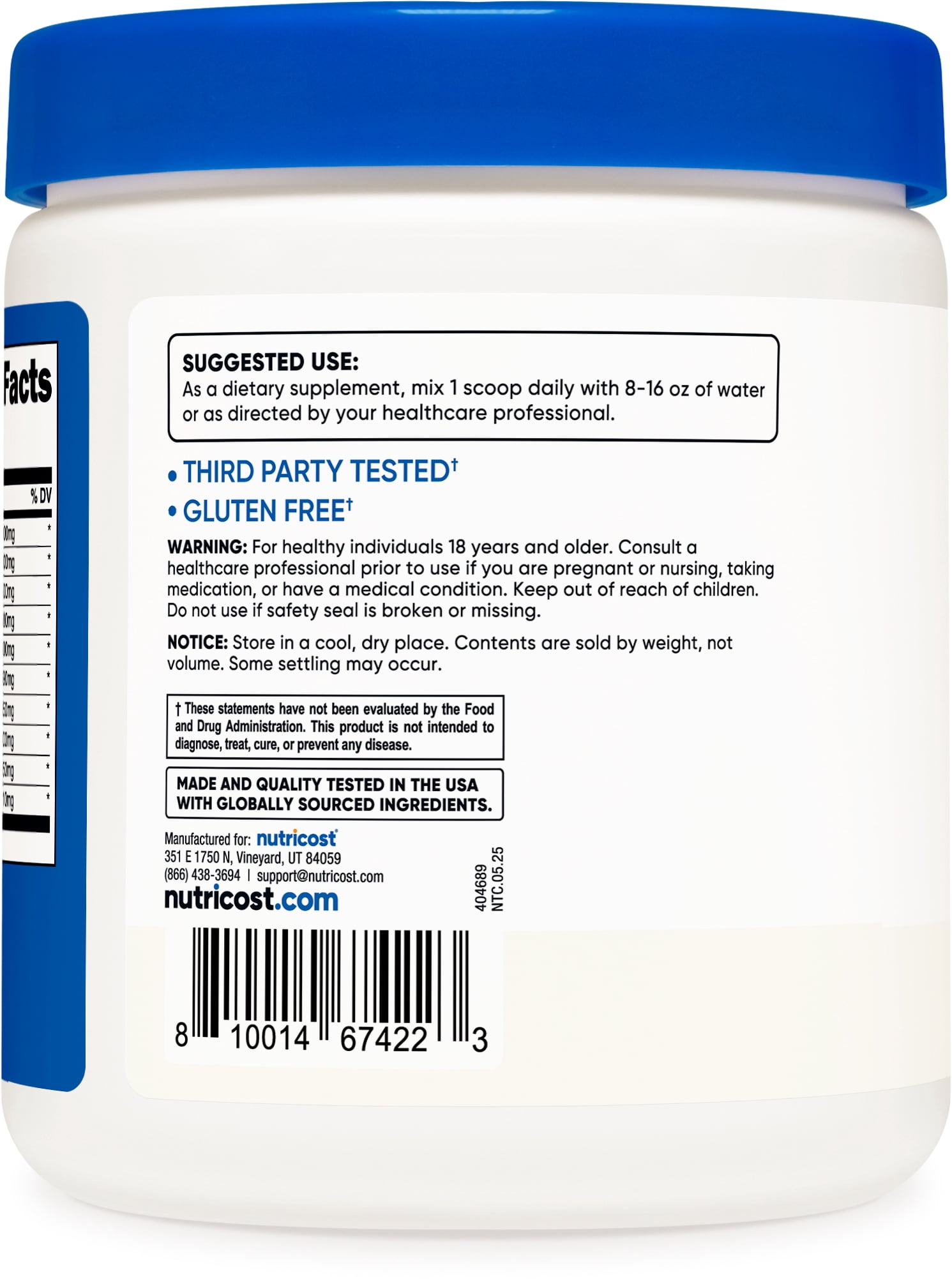 Nutricost EAA Powder 30 Servings (Unflavored) - Essential Amino Acids Supplement
