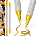 thumbnail image 1 of ARTISTRO marcadores de pintura acrílica dorados de doble punta de 1 mm, 1 of 6