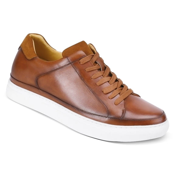 CMR CHAMARIPA height increasing shoes for men casual elevator shoes tan leather casual sneakers 7CM / 2.76 Inches taller