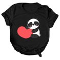 thumbnail image 1 of Gibobby Playera de Manga Corta con Cuello Redondo Camiseta informal a la para mujer, camiseta con estampado animales amor , camisetas manga corta con cuello redondo,(Negro,M), 1 of 5