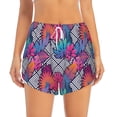 thumbnail image 4 of Lsque Tropical Leaves Printed Women's Running Shorts with Liner Pockets,Elastic Quick Dry Workout Athletic Gym Yoga Shorts,Womens High Waist Shorts-Medium, 4 of 9