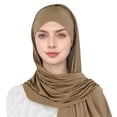 thumbnail image 3 of Wovix Solid Color Design Stretch Head Scarf Instant Hijab for Women Muslim Jersey Turban Ready to Wear Scarf Soft Lightweight For Daily, 3 of 4