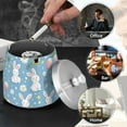 thumbnail image 4 of Yayeee Ashtray with Lid for Cigarette Smokeless Stainless Steel Home Ash Holder, Cartoon Easter Bunnies, 4 of 7