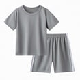 thumbnail image 4 of HCNTES Kid Boys Summer Outfits 2-Piece Athletic Set Tee & Elastic Waist Shorts 6T 7T 8T 9T 10T 11T 12T 13T Young Boys Summer Back to School Clothing Set(D01-Grey,4-5 Years), 4 of 4
