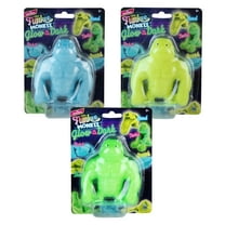 ORB Mega GLOW IN THE DARK Funkee Monkee 3 Pack - Stretchy, Squishy, Funny, Colorful Glowing Monkeys - Perfect to Squeeze for Stress Relief - Fun Collectible Sensory and Fidget Toys for Kids and Adult