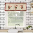 thumbnail image 4 of Candy Cane Bow Valances for Windows Christmas Winter Retro Rod Pocket Curtain Valance Window Treatment Short Curtains for Kitchen Living Room, 42"x12", 4 of 5