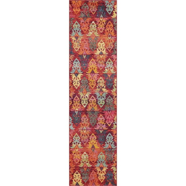 Unique Loom Sedona Tapis Surteint Motif 2' 7 x 10' Coureur Rose/rouge