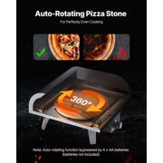 Portable Propane Pizza Oven with Rotating Stone, 12 Inch Outdoor Gas Pizza Maker for Backyard, Camping&Patio - Includes Carry Bag, Black