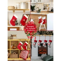 Kalolary Set of 4 Christmas Stocking Holders, Free-Standing Mantel Hangers for Fireplace Decoration, Silver Christmas Party Decor