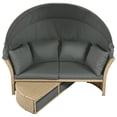 thumbnail image 3 of M optimized Outdoor Daybed, Round Sofa with Cushions, 4 Pillows, Zippers Cushion Covers, Iron Frame, Retractable Canopy for Garden Backyard Lawn Patio, 3 of 9