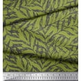thumbnail image 3 of Soimoi Green Georgette Viscose Fabric Artistic Leaves Printed Fabric 1 Yard 42 Inch Wide, 3 of 3