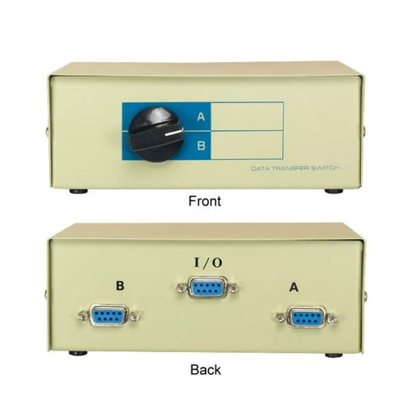 Kentek DB9 Female 2 Way Manual Data Switch Box RS-232 D-Sub 9 Pin I/O AB Port for PC MAC to Peripherals Devices Printer