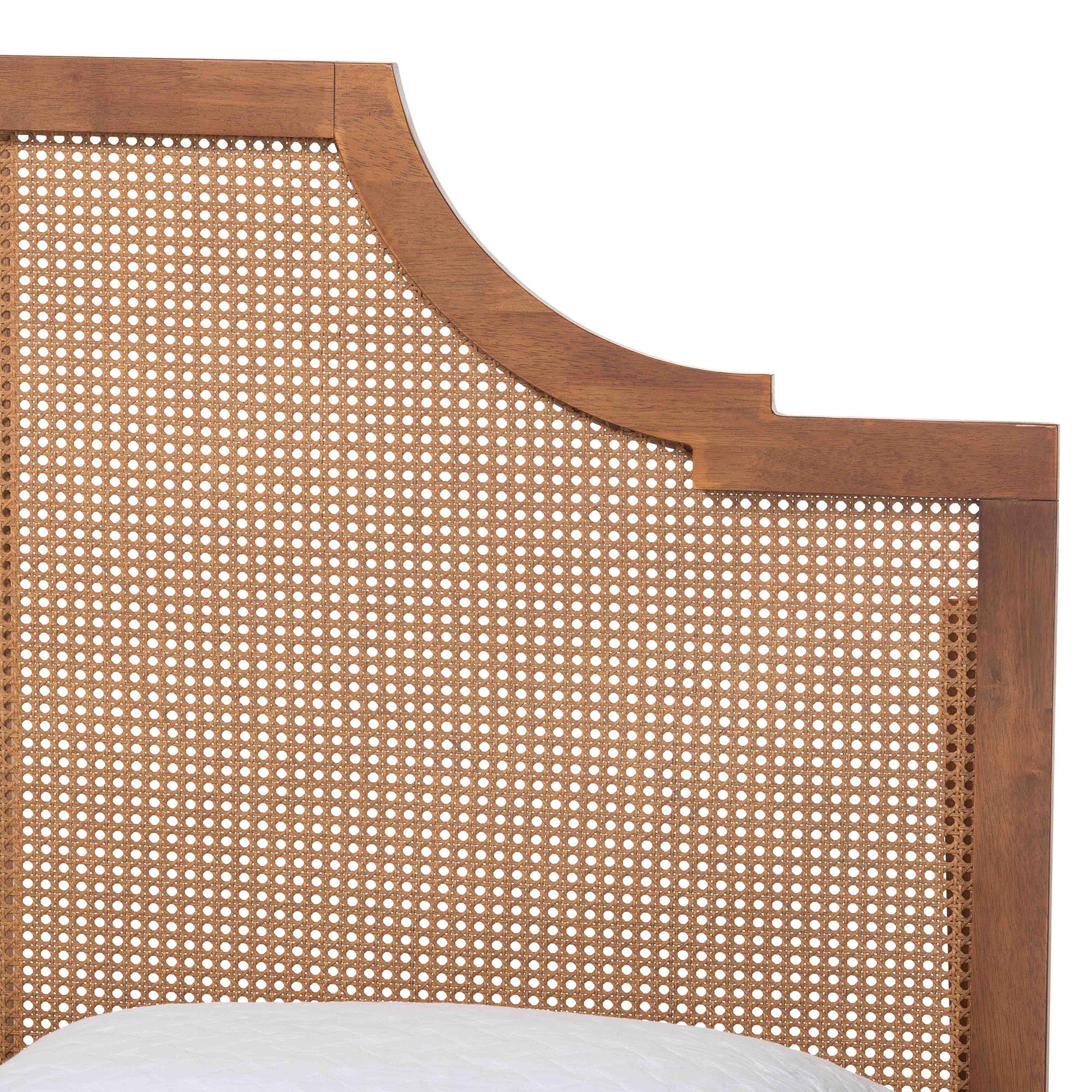 Baxton Studio Rodolfo Mid-Century Platform Bed, King, Ash Walnut