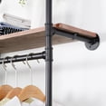 thumbnail image 4 of ZXNYH Industrial Pipe Gold Clothing Rack with 2 Tier Shelf, Double Hanging Rods Clothes Rack Wall Mounted, Display Rack On Wall for Hanging Clothes Retail Display, 4 of 8