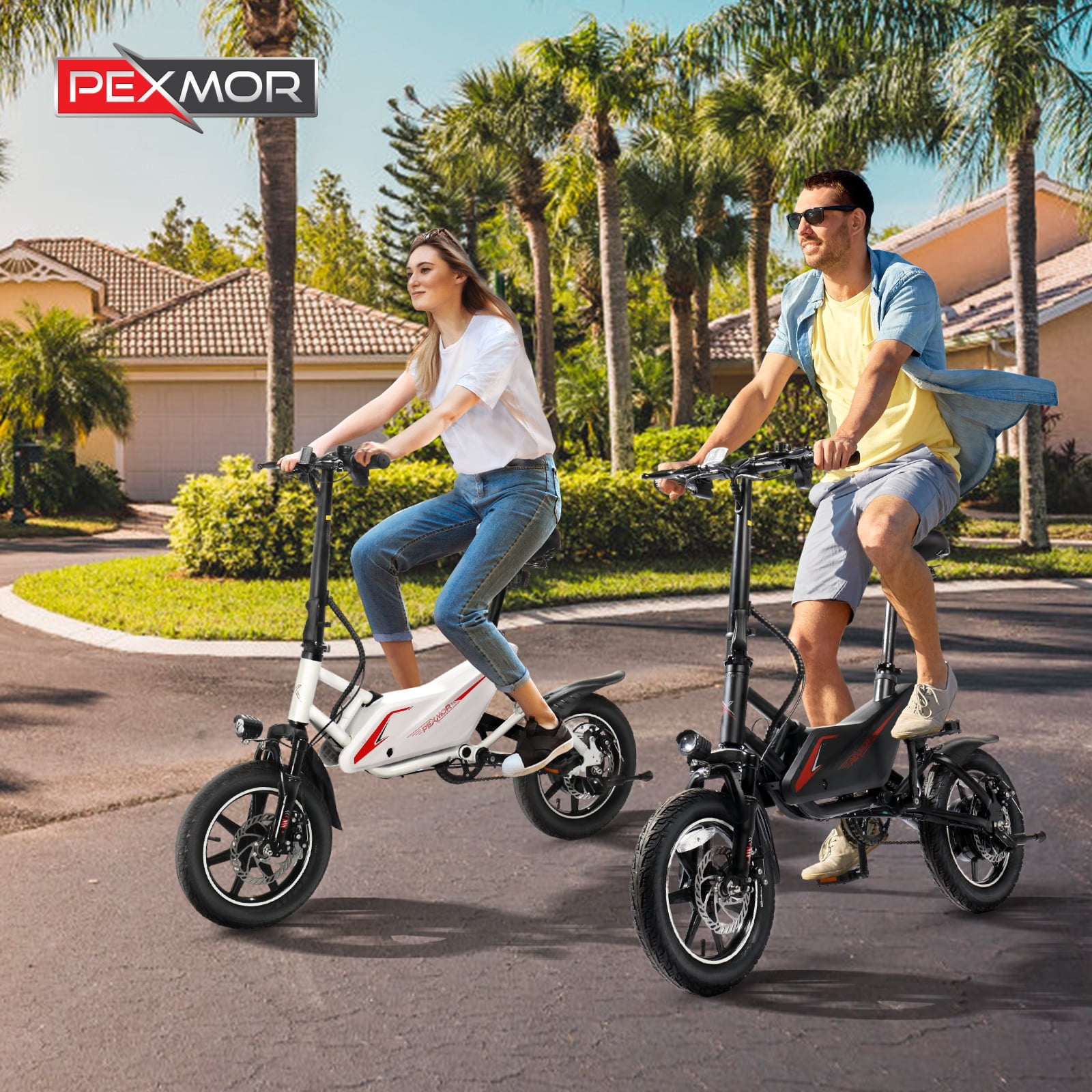 PEXMOR 14" Electric Folding Commuter Bicycle for Adults, 350W
