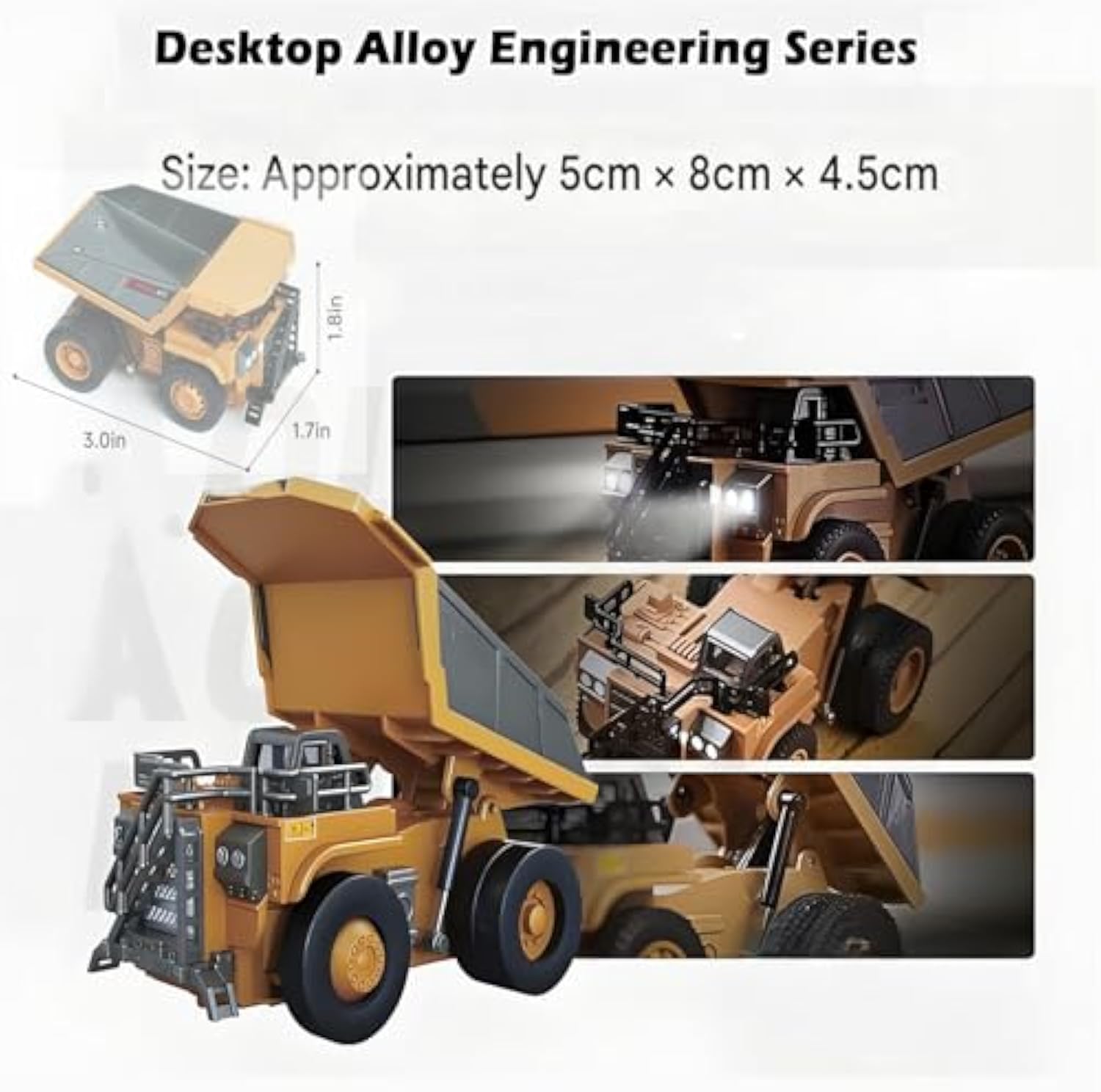 Microcrew Mini RC Construction Series – Pocket Dump Truck, Excavator & Forklift Set, 1/64 2.4GHZ Mini RC Car Engineering Vehicle Desktop Toys