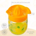 thumbnail image 7 of Crystalia Manuel Citrus Juicer with Glass Storage Jar, All Fruit Squeezer for Lemon Orange Lime Grapefruit Juice, Handheld Juice Press Extractor with Handle, Pour Spout and Glass Storage, Orange, 7 of 7