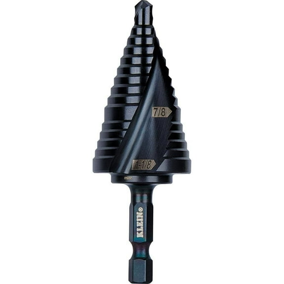 Klein Tools 7/8In To 1-1/8In Quick Release Sprial Flute Step Drill Bit