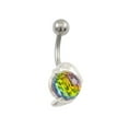thumbnail image 3 of Navel Ring with Dolphins and Disco Ball Design 14g, 3 of 3