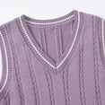 thumbnail image 4 of Boys Cotton V-Neck Sweater Vest Kids Striped Collar School Uniforms, 4 of 8