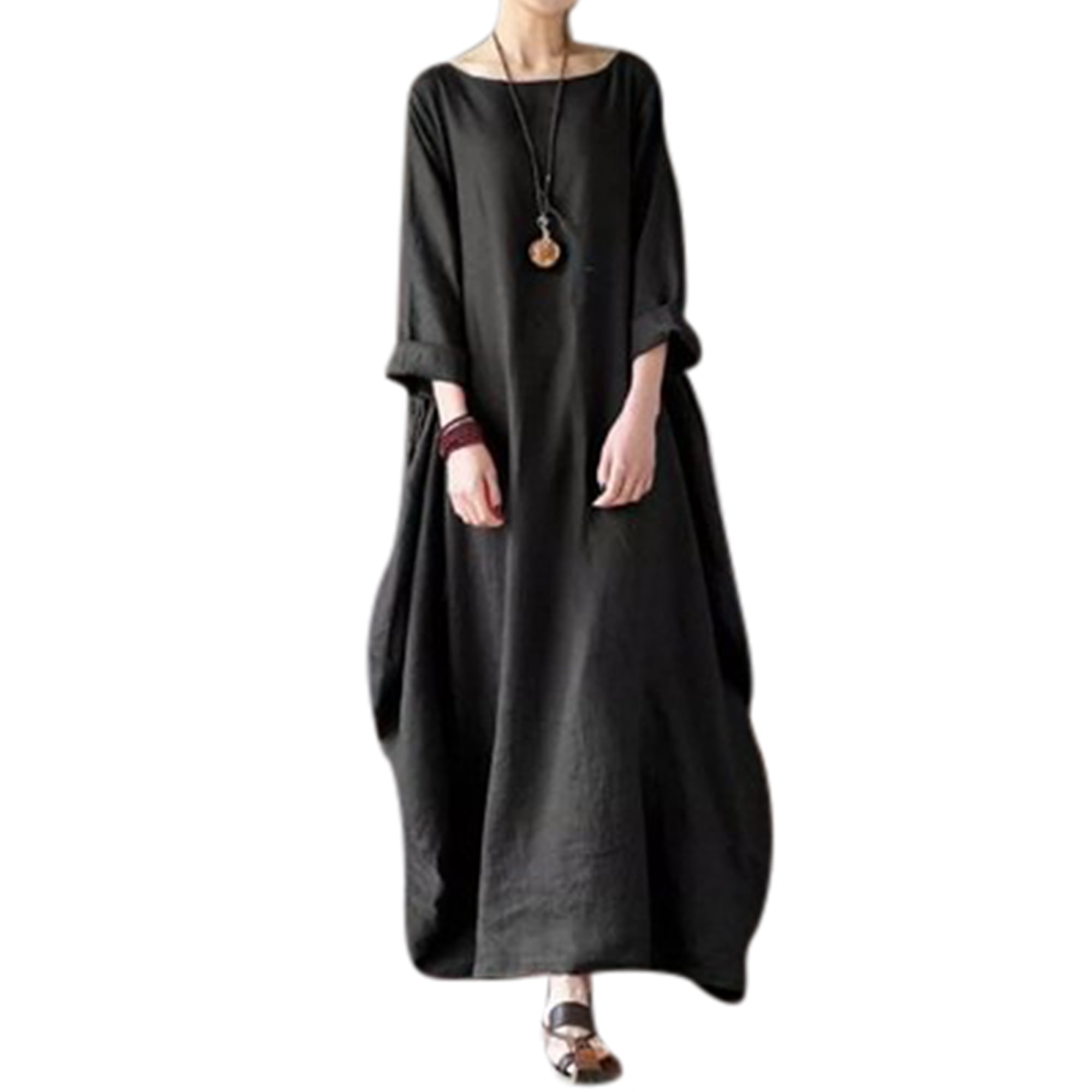 Black tunic dress with pockets hot sale